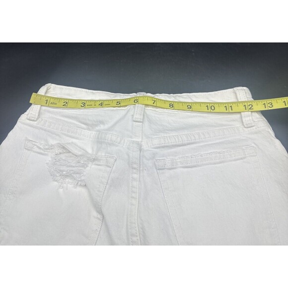 Womens Abercrombie & Fitch Curve Love The Mom High Rise White Cropped Jean SZ 25 - Picture 10 of 13